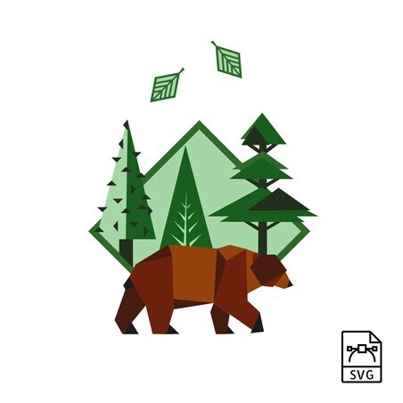 Brown bear - Vector graphics - Vector graphic, format: svg. Download for personal, private and non-commercial use. 