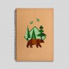 Brown bear notebook - 120 sheets notebook with hard cover made of recycled cardboard. 16x22cm 