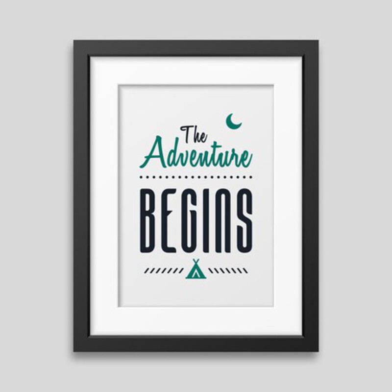 The adventure begins Framed poster - Printed on rigid matt finish and smooth surface. 