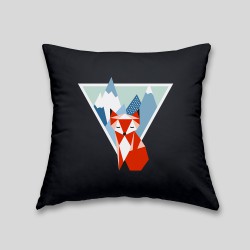 Mountain fox cushion - Cushion with removable cover and invisible zip on the back. 32x32cm 